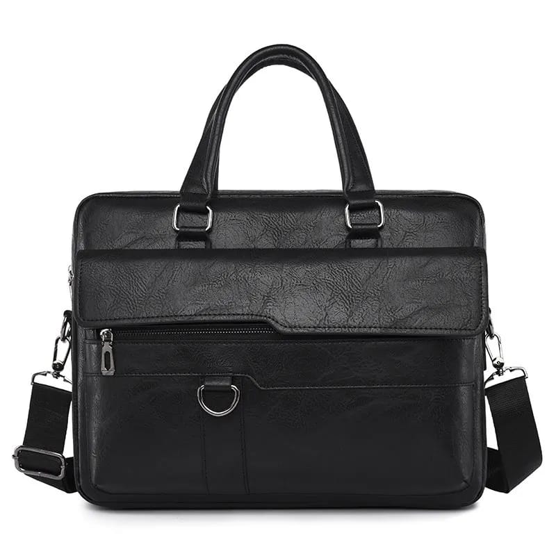 Amsburg Laptop Leather Bag (Black)