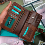 Diesel — প্রিমিয়াম লং বাইফোল্ড লেদার ওয়ালেট - ব্রাউন - Image 4