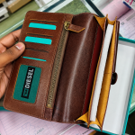Diesel — প্রিমিয়াম লং বাইফোল্ড লেদার ওয়ালেট - ব্রাউন - Image 3